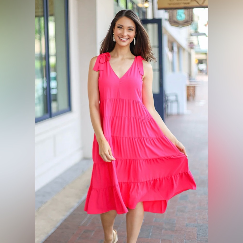 New! AMANDA UPRICHARD PRUETT MIDI DRESS BEGONIA SIZE XS